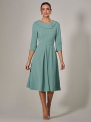 Jolie Moi Green Roll Collar Long Sleeve Midi Dress - Image 3 of 6