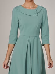 Jolie Moi Green Roll Collar Long Sleeve Midi Dress - Image 4 of 6