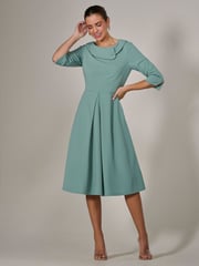 Jolie Moi Green Roll Collar Long Sleeve Midi Dress - Image 6 of 6