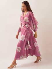 Monsoon Pink Amelia Wrap Maxi Dress - Image 1 of 4