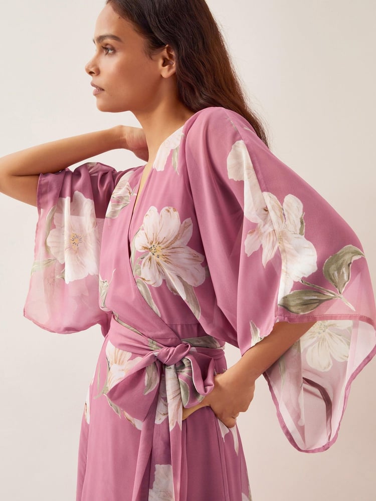 Monsoon Pink Amelia Wrap Maxi Dress - Image 2 of 4