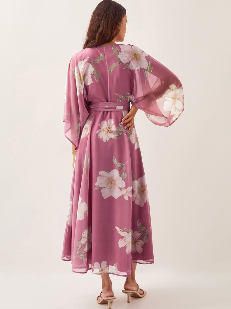 Monsoon Pink Amelia Wrap Maxi Dress - Image 4 of 4