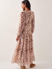 Monsoon Brown Leona Leopard Print Maxi Dress - Image 3 of 5