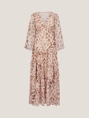 Monsoon Brown Leona Leopard Print Maxi Dress - Image 5 of 5