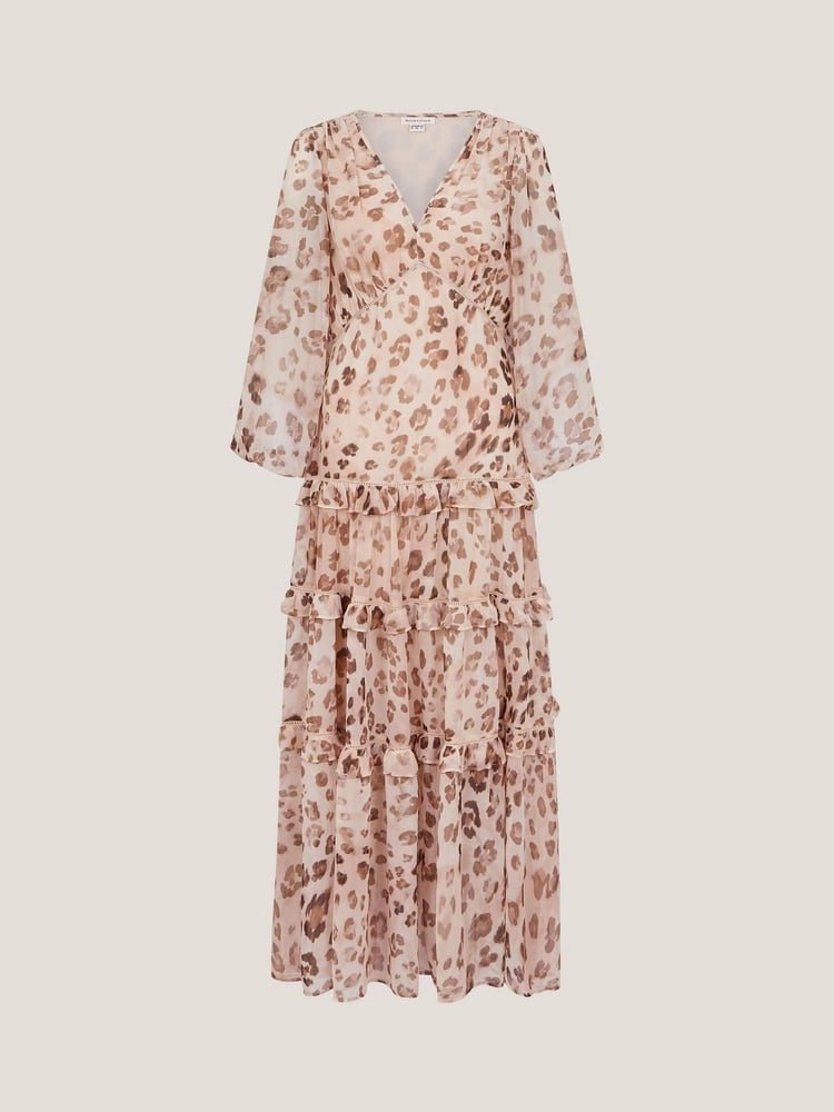 Monsoon Brown Leona Leopard Print Maxi Dress - Image 5 of 5
