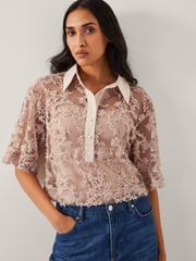 Monsoon Nude Alanna Sheer Appliqué Shirt - Image 2 of 5