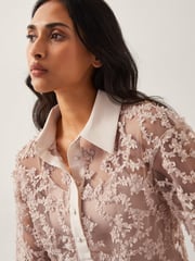 Monsoon Nude Alanna Sheer Appliqué Shirt - Image 3 of 5