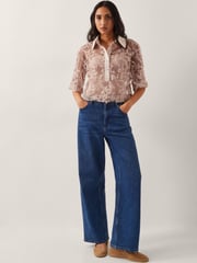 Monsoon Nude Alanna Sheer Appliqué Shirt - Image 5 of 5