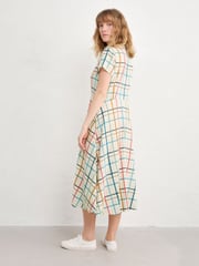 Seasalt Cornwall Cream Petite Belle Fit-and-flare Midi 100% Cotton Dress - Image 2 of 5