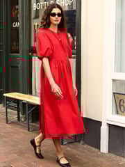 Baukjen Rose 100% Organic Cotton Tie Midi Dress - Image 1 of 4