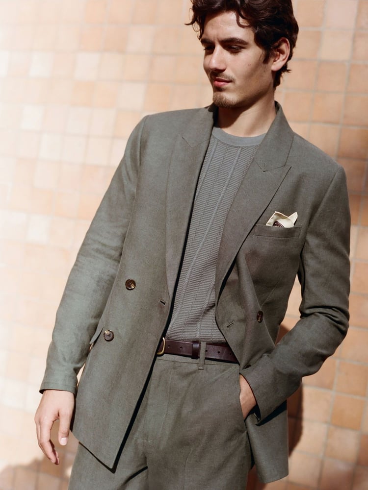 Abercrombie & Fitch Green Double Breasted Blazer - Image 1 of 10