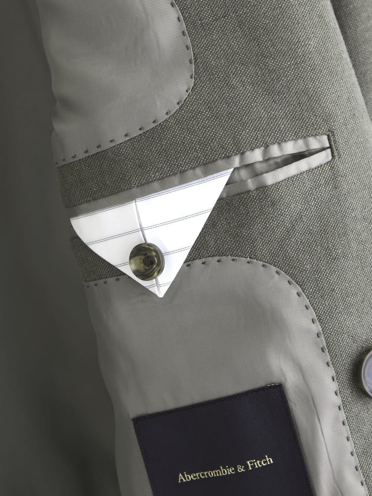 Abercrombie & Fitch Green Double Breasted Blazer - Image 10 of 10
