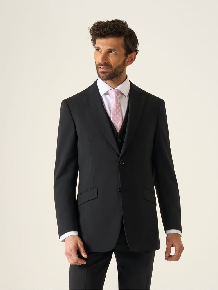 Skopes Black Tailored Fit Wool Rich Darwin Suit Jacket - Image 1 of 4