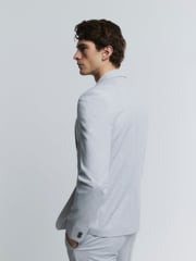 River Island Grey Skinny Textured Suit Jacket - Image 2 of 4