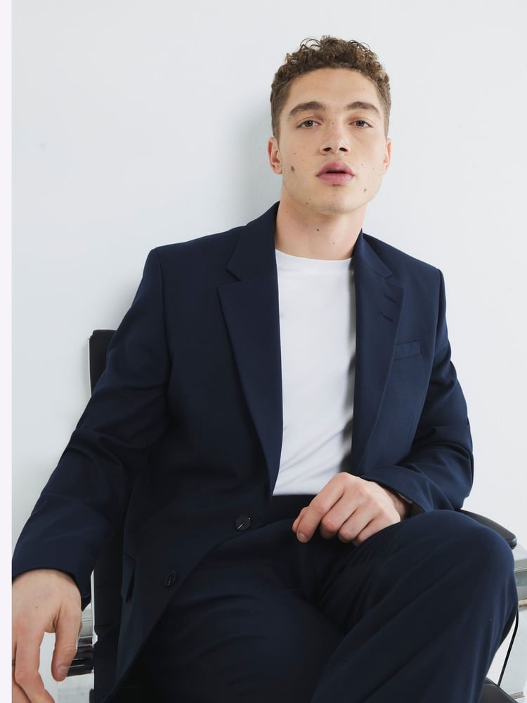 River Island Blue Tailored Suit Jacket - Image 1 of 4