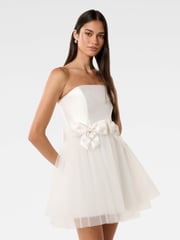 Forever New White Camelia Strapless Tulle Skirt Mini Dress - Image 4 of 5