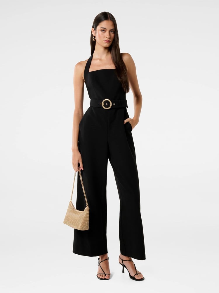 Forever New Black Remmie Halter Neck Jumpsuit - Image 5 of 5