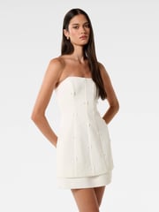 Forever New White Aurelie Strapless Bow Mini Dress - Image 4 of 5