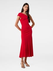 Forever New Red London One Shoulder Midi Dress - Image 4 of 5