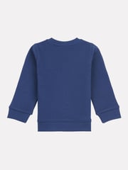 New Balance Blue Kids 100% Cotton French Terry Stacked Logo Crew Sweat Top - Image 2 of 3