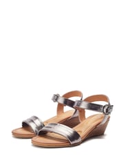 Moda in Pelle Mayapple Heel Clip Wedges Strappy Leather Sandals - Image 2 of 4