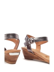 Moda in Pelle Mayapple Heel Clip Wedges Strappy Leather Sandals - Image 4 of 4