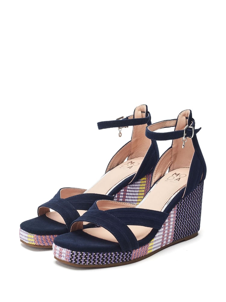 Moda in Pelle Pink May Strappy Wedge Sandals - Image 2 of 4