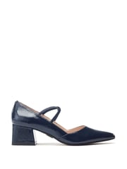 Moda in Pelle Garlande Elastic Cross Strap Block Heel Shoes - Image 2 of 5