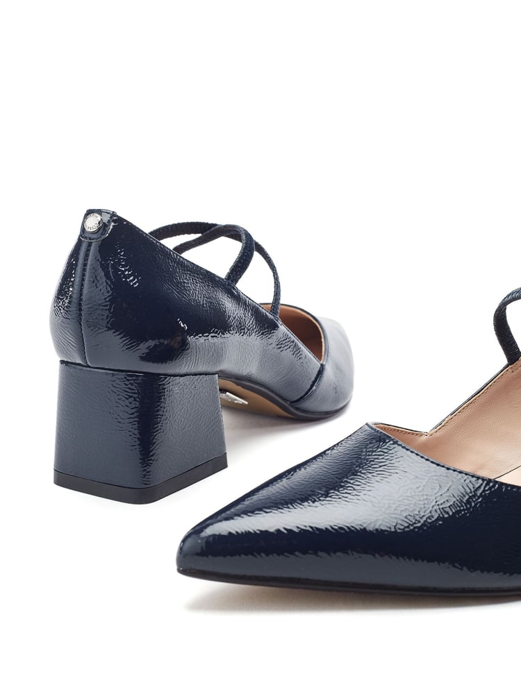 Moda in Pelle Garlande Elastic Cross Strap Block Heel Shoes - Image 5 of 5