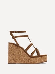 Linzi Brown Barbados Strappy High Cork Wedges - Image 2 of 5