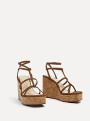 Linzi Brown Barbados Strappy High Cork Wedges - Image 3 of 5