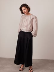 Mint Velvet Cream Sheer Puff Sleeve Blouse - Image 3 of 8