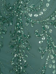 Adrianna Papell Green Beaded Blouson Long Dress - Image 6 of 6