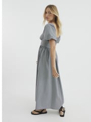 River Island Black Gingham Poplin Trim Midi Dress - Image 2 of 4