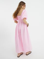 River Island Pink Poplin Trim Midi Dress - Image 2 of 4