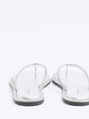 River Island Silver Toe Thong Embellished Sandals - Image 4 of 5