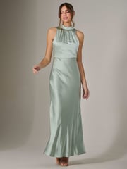 Jolie Moi Green Halter Neck Maxi Dress - Image 5 of 6