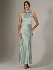 Jolie Moi Green Halter Neck Maxi Dress - Image 6 of 6