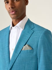 Skopes Aqua Blue Tailored Fit Jamie Semi Plain Blazer Jacket - Image 5 of 9