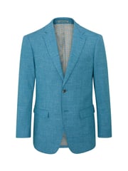 Skopes Aqua Blue Tailored Fit Jamie Semi Plain Blazer Jacket - Image 8 of 9