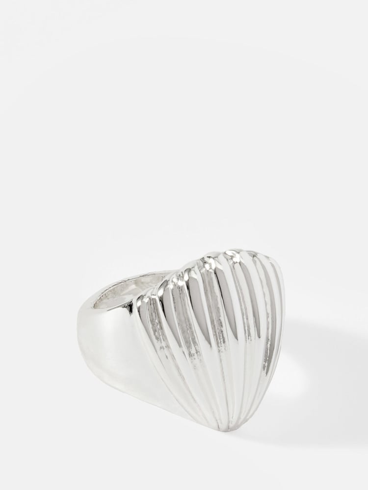 Mint Velvet Silver Tone Statement Shell Ring - Image 2 of 4