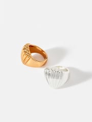 Mint Velvet Silver Tone Statement Shell Ring - Image 3 of 4