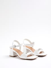 River Island White Snaffle Blocked Heel Sandals - Image 3 of 6