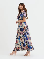 Scarlett & Jo Blue Kemi Bolero Wrap Bodice Maxi Gown - Image 3 of 4