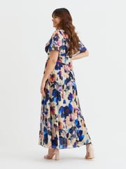 Scarlett & Jo Blue Kemi Bolero Wrap Bodice Maxi Gown - Image 4 of 4