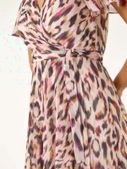 Roman Brown Leopard Ruffle Front Dress - Image 5 of 5