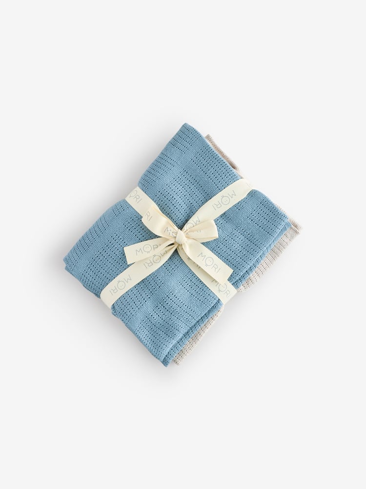 MORI Cotton Blend Cellular Blankets 2 Pack - Image 1 of 3