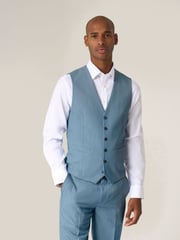 Skopes Blue Tailored Fit Beckett Suit Waistcoat - Image 1 of 4