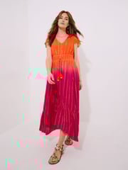 Joe Browns Orange Sunset Ombre Tassel Detail Maxi Dress - Image 2 of 7