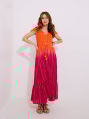 Joe Browns Orange Sunset Ombre Tassel Detail Maxi Dress - Image 6 of 7